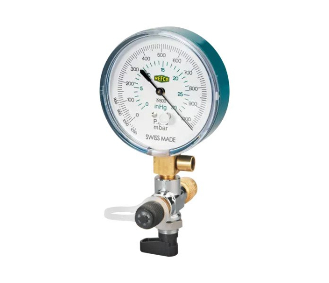 Vákuometer s guľovým 1/4" SAE ventilom 4663981 RL-VAC Refco