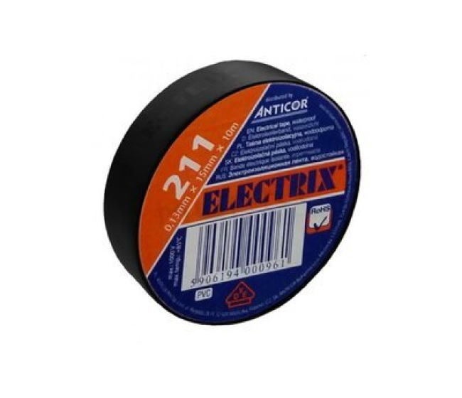 Páska izolačná 15mm x 10m čierna 211P